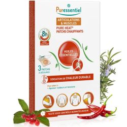 Puressentiel Articulations Patchs Chauffants aux 14 Huiles Essentielles x3 Patchs – Diffusion thermique 8h