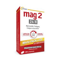 Cooper Mag 2 24H Formule Renforcée - Réduit la Fatigue et Calme la Nervosité - 120 Comprimés