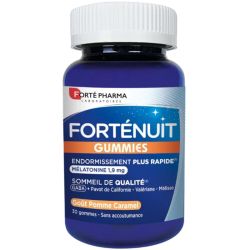 Forté Pharma FortéNuit Gummies - 30 gommes - Goût Pomme Caramel - Favorise l’endormissement et améliore la qualité du sommeil