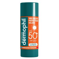 Dermophil Stick Lèvres Desséchées, Gercées ou Exposées Très Haute Protection Solaire SPF50+ - 4g
