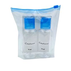 Estipharm Trousse 2 Flacons 75ml - Kit voyage compact et conforme bagage cabine