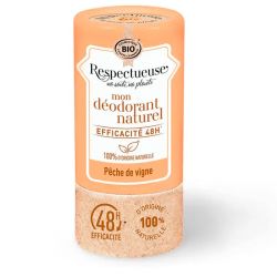 Respectueuse Déodorant Stick Naturel 48H - 50g - Pêche De Vigne - Protection efficace 48h