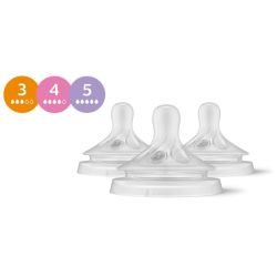 Philips Avent Tétine Natural Response Lot de 3 – débits évolutifs anti-coliques