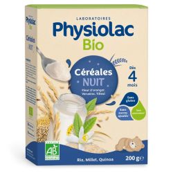 Physiolac Bio Céréales Nuit Dès 4 Mois 200g – Diversification alimentaire bio