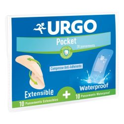 Urgo Pocket Pansements Anti-Adhérents - Pansements Extensibles & Waterproof - 20 Pansements