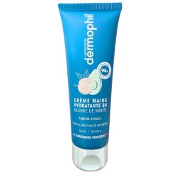 Dermophil Indien Crème Mains Hydratante Beurre de Karité Parfum Avocat 50 ml - Soin hydratant 8h mains sèches et sensibles