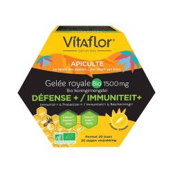 Vitaflor Gelée Royale Bio 1500mg Défense+ - 20 ampoules