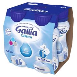 Gallia Calisma 1er Âge 0-6 Mois - 4 bouteilles de 500ml - Lait pratique dès La Naissance