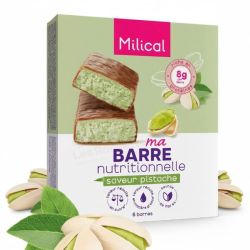 Milical Barre Nutritionnelle Saveur Pistache 6 barres - Collation saine et gourmande