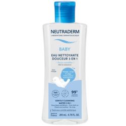 Neutraderm Baby Eau Nettoyante Douceur 3 en 1 - 200 ml - Nettoie, apaise et protège la peau