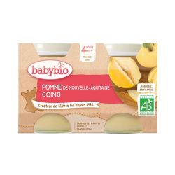 Babybio Petit Pot Pomme Coing 4 mois - 2 x 130g