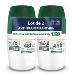 Etiaxil Anti-Transpirant Végétal 48h BIO Roll-On - Lot de 2 x 50ml