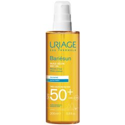 Uriage Bariésun Huile Sèche Solaire en Spray SPF 50+ 200ml - Tout type de peau, résiste à l'eau, fini soyeux