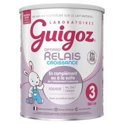 Guigoz Optipro Relais Lait de Croissance 3ème Âge Dès 1 An 800g – Développement et relais
