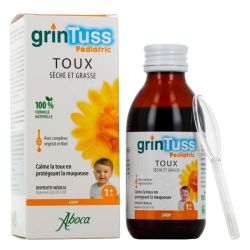 Aboca GrinTuss Pediatric - Sirop Toux Sèche et Grasse - Dès 1 an - 180g