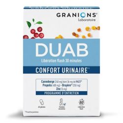 Granions Duab Confort Urinaire 20 gélules – Triple action Canneberge, Propolis et Zinc