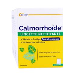 Calmorrhoïde Troubles Hémorroïdaires - 20 Lingettes Nettoyantes