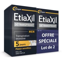 Etiaxil Détranspirant Men Peaux Sensibles Roll-on - Lot de 2 x 15ml