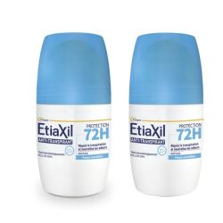 Etiaxil Anti-transpirant Roll-On Protection 72H - lot de 2x50ml - peaux sensibles et anti-traces