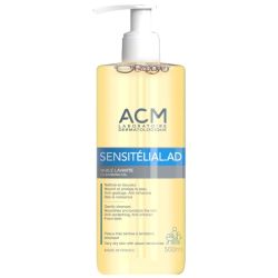 ACM Sensitélial AD Huile Lavante - 500 ml - Nettoie en douceur, nourrit et apaise les peaux très sèches