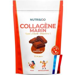 Nutri&Co Collagène Marin Type I, II & III + Vitamine C Goût Chocolat - 240g
