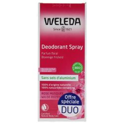 Weleda Déodorant Spray à la Rose Musquée - Lot de 2 x 100 ml