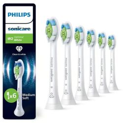 Philips Sonicare W2 Optimal White Têtes de Brosses Blanches HX6066/87 - 6 Têtes