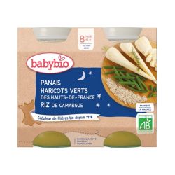 Babybio Bonne Nuit Petit Pot Panais Haricot Riz 8 mois - 2 x 200g