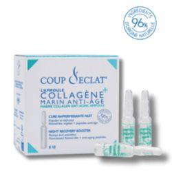 Coup d'Éclat Collagène Marin Anti-Âge 12 Ampoules – Cure raffermissante et repulpante de nuit