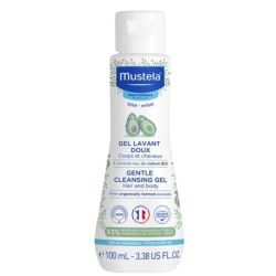 Mustela Gel Lavant Doux à l'Avocat Bio Visage, Cheveux & Corps Bébé Dès la Naissance - 100ml