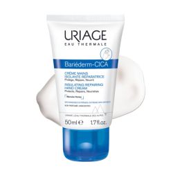 Uriage Bariéderm-Cica Crème mains - 50ml - Apaise et Nourrit les Mains très Sèches