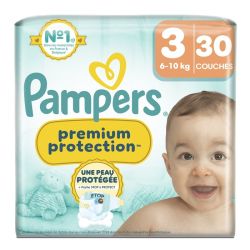 Pampers Premium Protection Couches Bébé Taille 3 (6/10 kg) - 30 Couches