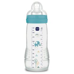 MAM Easy Active Biberons 2ème Âge - 1 Biberon de 330 ml - 6 Mois et + - Débit Très Rapide - Couleur : Océan