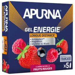 Apurna Gel Energie Longue Distance - Saveur : Fruits Rouges - 5 tubes de 35g - Soutien énergétique pour les efforts prolongés