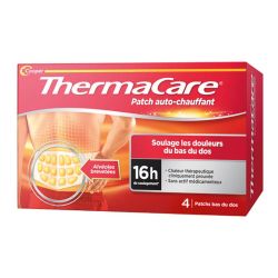 Thermacare Patch Auto-Chauffant Bas du Dos - Boîte de 4 Patchs - Soulage les douleurs musculaires et articulaires