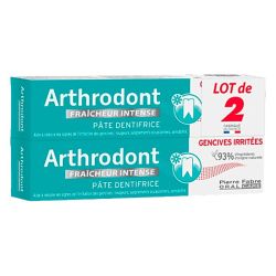 Arthrodont Dentifrice Fraicheur Intense - Genvices Irritées - Lot de 2 x 75 ml