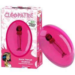 Le Comptoir du Bain Savon Solide Framboise et sa figurine Cléopâtre - Nettoie la peau délicate des enfants en s'amusant