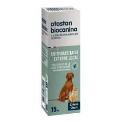 Biocanina Otostan - 15 ml - Traitement Gale Auriculaire Chien & Chat