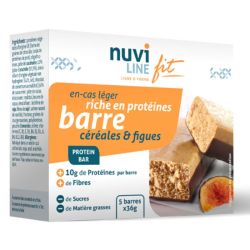 Nuviline Barre de Céréales Protéinées - Céréales Et Figues - Faible en Calories - 5 barres de 36g