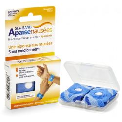 Sea Band Enfant Apaisenausées - Bracelets d'Acupression - Soulage Nausées et Vomissements - Bleu - 1 paire