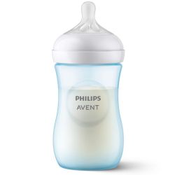 Avent Natural Response Biberon Bleu 260ml 1 Mois et + – Rythme naturel