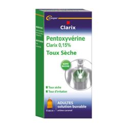 Cooper Clarix Sirop Toux Sèche Pentoxyvérine 0,15% Adultes Toux Sèche - 200 ml