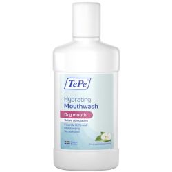 TePe Bain de Bouche Hydratant Bouche Sèche - 500ml - Saveur Pomme & Menthe - Apaise, hydrate et protège