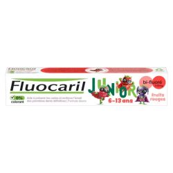 Fluocaril Dentifrice Junior 6-13 ans Gel Fruits Rouges 145mg 75ml - fortification des premières dents définitives