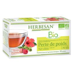 Herbesan Infusion Bio Perte de Poids - Saveur Cassis Framboise, 20 sachets