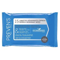 Preven's Lingettes Déodorantes - Sachet de 15 lingettes