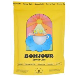 Bonjour Saveur Café 45 portions - Complément alimentaire énergie et concentration