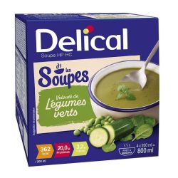 Delical Soupe Hyperprotidique Hypercalorique Légumes Verts - 4 x 200ml