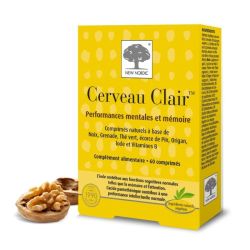 New Nordic Cerveau Clair 60 Comprimés - Stimule la mémoire et renforce la concentration