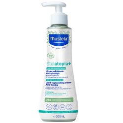 Mustela Stelatopia+ Crème Relipidante Anti-Grattage Bio - 300 ml - Répare, protège et apaise